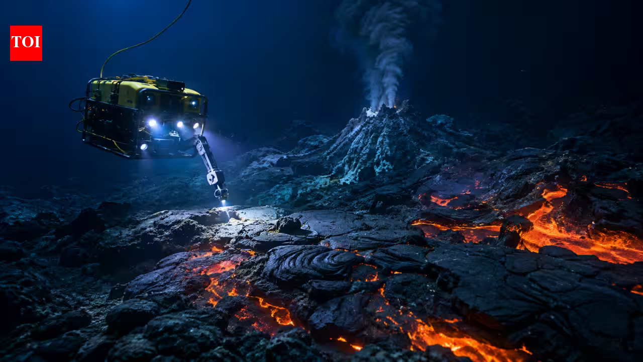 Scientists use robots more than two kilometres beneath the Pacific to discover huge lava fields around an active underwater volcano | Scientists use robots more than two kilometres beneath the Pacific to discover huge lava fields around an active underwater volcano |