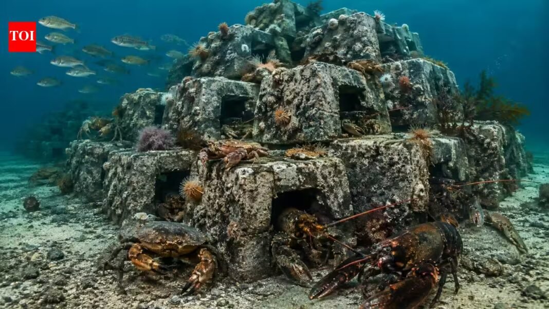 In 1989, UK researchers turned 50 tonnes of coal-fired power station waste into an underwater reef; lobsters and crabs arrived within 3 weeks In 1989, UK researchers turned 50 tonnes of coal-fired power station waste into an underwater reef; lobsters and crabs arrived within 3 weeks