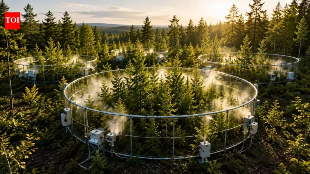 Scientists altered the air around a Wisconsin forest for 11 years; extra CO₂ drove 39% more productivity, but ozone reversed part of the gain Scientists altered the air around a Wisconsin forest for 11 years; extra CO₂ drove 39% more productivity, but ozone reversed part of the gain