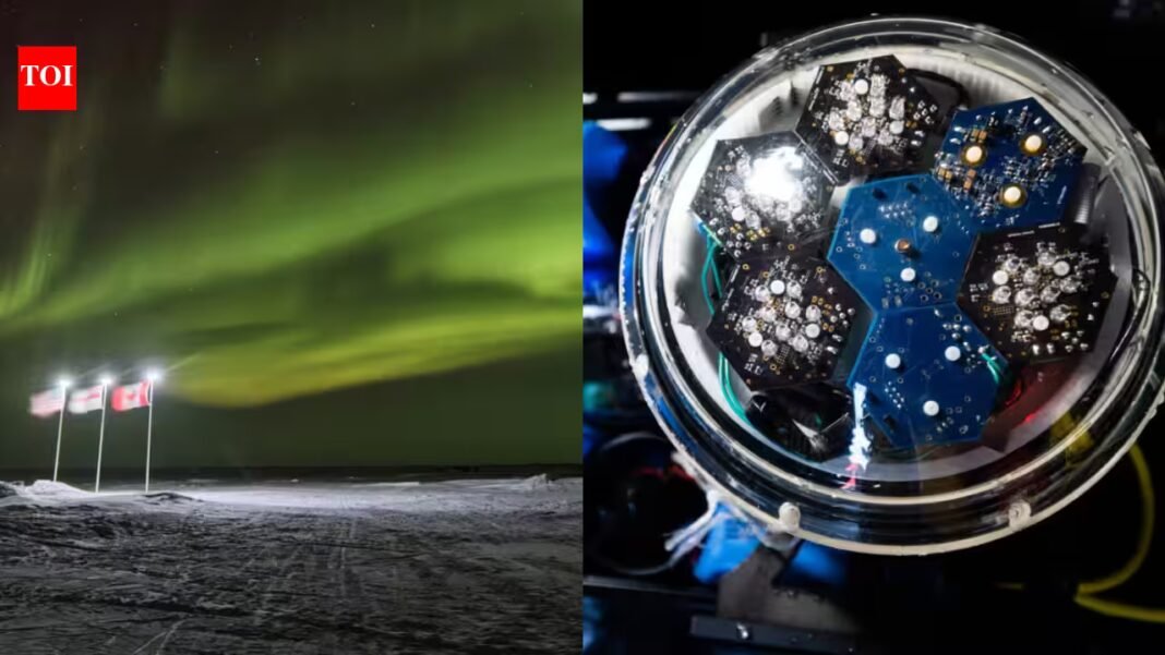 MIT researchers drilled a 2-by-3-foot hole through 3.6 feet of Arctic sea ice and sent a robot below; the prototype transmitted data through the ice at 1.2 kilobytes per second MIT researchers drilled a 2-by-3-foot hole through 3.6 feet of Arctic sea ice and sent a robot below; the prototype transmitted data through the ice at 1.2 kilobytes per second