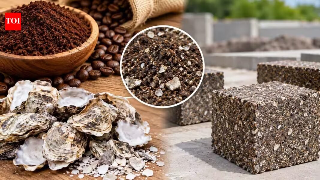 Scientists mixed waste coffee grounds with oyster shells to create a stronger construction material from two food wastes | Scientists mixed waste coffee grounds with oyster shells to create a stronger construction material from two food wastes |