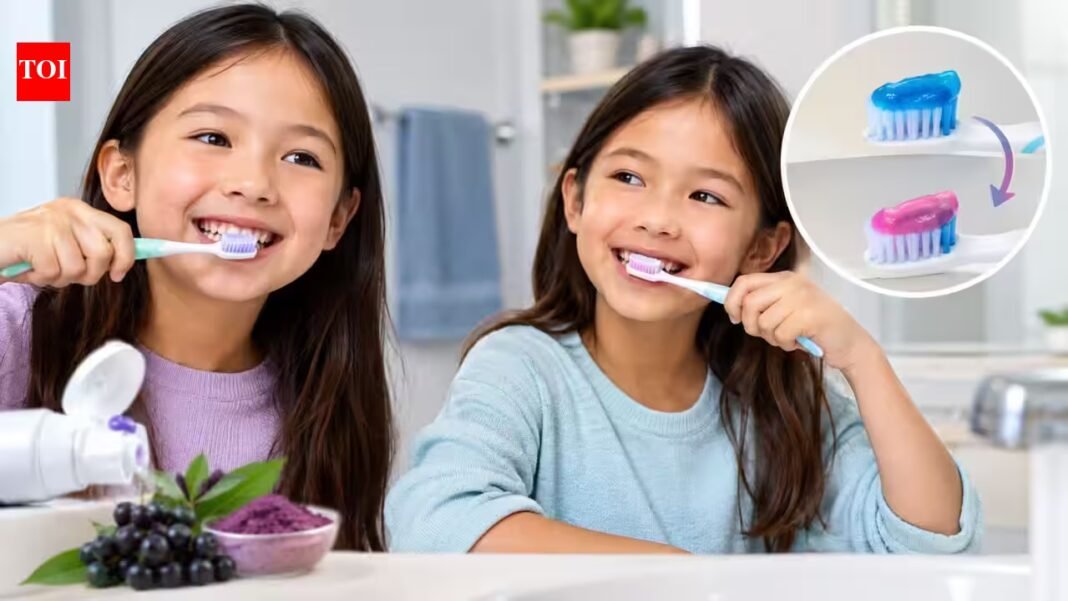 Two Canadian students created toothpaste that changes colour in the mouth; their school project is designed to show children when they are brushing properly | Two Canadian students created toothpaste that changes colour in the mouth; their school project is designed to show children when they are brushing properly |
