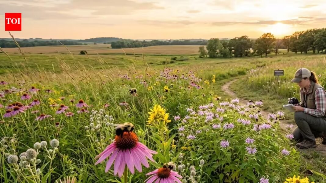 Wisconsin restored former farmland into prairie; researchers found more bumblebees and rare species only at the restored sites | Wisconsin restored former farmland into prairie; researchers found more bumblebees and rare species only at the restored sites |