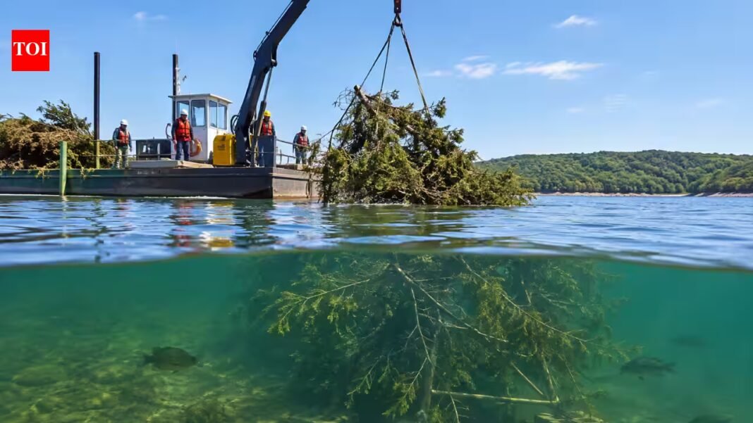 In 2025, Missouri volunteers sank 93 cedar brush piles into Truman Lake; backed by a $75,000 grant, the project aims to place 450 fish habitat structures across the lakebed In 2025, Missouri volunteers sank 93 cedar brush piles into Truman Lake; backed by a $75,000 grant, the project aims to place 450 fish habitat structures across the lakebed