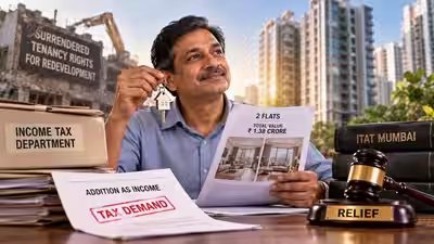 He surrendered tenancy rights for redevelopment and got 2 flats worth Rs 1.38 crore; taxman added it as income, why ITAT Mumbai gave him relief He surrendered tenancy rights for redevelopment and got 2 flats worth Rs 1.38 crore; taxman added it as income, why ITAT Mumbai gave him relief