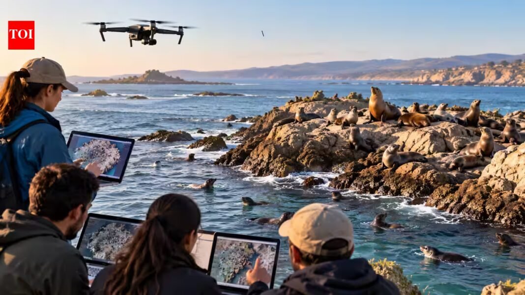 In 2019, California researchers used 1,500 volunteers to count seals and sea lions from drone images; 11 repeated counts improved accuracy | In 2019, California researchers used 1,500 volunteers to count seals and sea lions from drone images; 11 repeated counts improved accuracy |