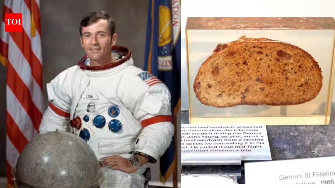 NASA astronaut John Young carried a corned beef sandwich hidden in his spacesuit aboard Gemini III in 1965; rye crumbs floated through the cabin, and it became a $30 million problem for NASA | NASA astronaut John Young carried a corned beef sandwich hidden in his spacesuit aboard Gemini III in 1965; rye crumbs floated through the cabin, and it became a $30 million problem for NASA |
