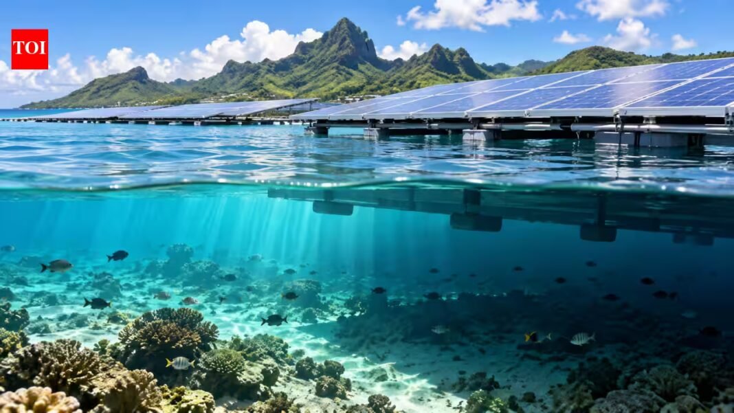 Floating solar panels sharply reduce light reaching the seabed in French Polynesia while having no detectable effect on lagoon water temperature | Floating solar panels sharply reduce light reaching the seabed in French Polynesia while having no detectable effect on lagoon water temperature |
