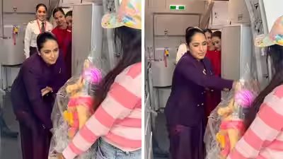 Air hostess misses Ganpati puja at home, then finds Bappa on her flight Air hostess misses Ganpati puja at home, then finds Bappa on her flight