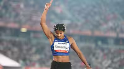 Asian Games: Ancy Sojan misses long jump gold by 2cm, Shaili Singh loses bronze on final attempt | Asian Games 2026 News Asian Games: Ancy Sojan misses long jump gold by 2cm, Shaili Singh loses bronze on final attempt | Asian Games 2026 News