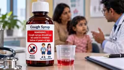 Despite a 2025 advisory against cough syrups for very young children, prescribing continued; India now weighs a red warning on bottles saying they should not be used in children under 4 Despite a 2025 advisory against cough syrups for very young children, prescribing continued; India now weighs a red warning on bottles saying they should not be used in children under 4