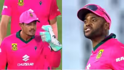 Tempers flare! Temba Bavuma, Quinton de Kock involved in heated exchange during review – Watch | Cricket News Tempers flare! Temba Bavuma, Quinton de Kock involved in heated exchange during review – Watch | Cricket News