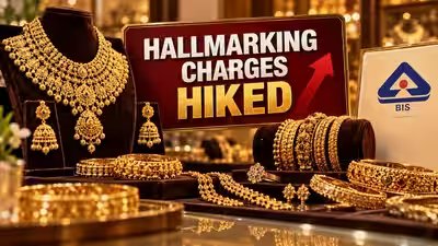 Gold hallmarking gets costlier by 67% as BIS raises fee from Rs 45 to Rs 75, silver stays at Rs 35; new rates take effect ahead of festive season Gold hallmarking gets costlier by 67% as BIS raises fee from Rs 45 to Rs 75, silver stays at Rs 35; new rates take effect ahead of festive season