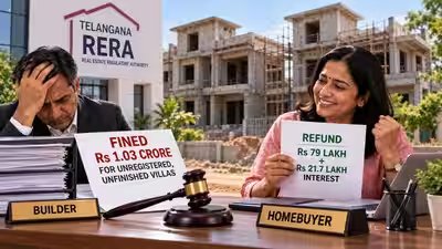 Woman paid Rs 79 lakh for a Rs 2.14 crore villa, but construction remained unfinished; Telangana RERA orders full refund with 10.7% interest and fines builder Rs 1.03 crore Woman paid Rs 79 lakh for a Rs 2.14 crore villa, but construction remained unfinished; Telangana RERA orders full refund with 10.7% interest and fines builder Rs 1.03 crore