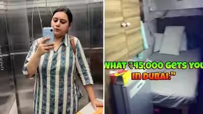 ‘This tiny room costs ₹45,000’: Indian woman compares Dubai rent with India, says ‘Iss paise mein toh aap 3BHK le lo!’ | ‘This tiny room costs ₹45,000’: Indian woman compares Dubai rent with India, says ‘Iss paise mein toh aap 3BHK le lo!’ |