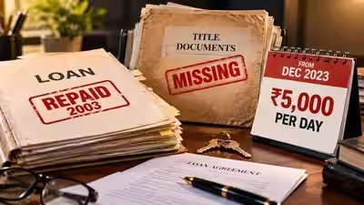 Loan repaid in 2003, but bank lost the property papers; Bombay HC orders it to pay Rs 5,000 per day from December 2023 until title records are reconstructed Loan repaid in 2003, but bank lost the property papers; Bombay HC orders it to pay Rs 5,000 per day from December 2023 until title records are reconstructed