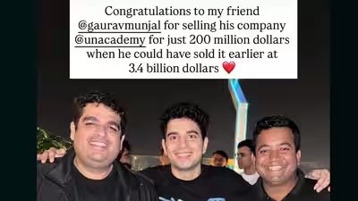 From ₹28,900 crore to ₹1,680 crore: Unacademy’s massive valuation crash gets a brutal Samay Raina roast From ₹28,900 crore to ₹1,680 crore: Unacademy’s massive valuation crash gets a brutal Samay Raina roast