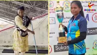 She won gold for Jharkhand and represented her state across India. Today, she mops floors at its sports department for Rs 10,000 She won gold for Jharkhand and represented her state across India. Today, she mops floors at its sports department for Rs 10,000