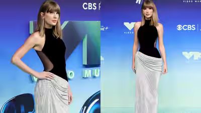 Taylor Swift finally delivers a red-carpet ‘serve’: Her black and silver VMAs gown has fans saying ‘That’s how you do it’ | Taylor Swift finally delivers a red-carpet ‘serve’: Her black and silver VMAs gown has fans saying ‘That’s how you do it’ |