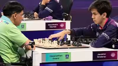 ‘It’s madness’: Anand loses on time after declining draw against Sindarov; 20-year-old calls legend ‘world-class’ | Chess News ‘It’s madness’: Anand loses on time after declining draw against Sindarov; 20-year-old calls legend ‘world-class’ | Chess News