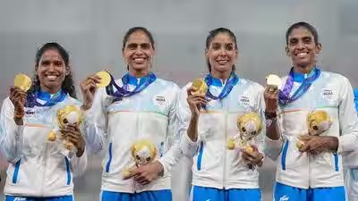 4x400m women’s relay gives India first athletics gold at 2026 Asian Games | Asian Games 2026 News 4x400m women’s relay gives India first athletics gold at 2026 Asian Games | Asian Games 2026 News