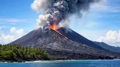 India’s only confirmed active volcano rises from the Andaman Sea, surrounded by black lava slopes and deep-blue water; travellers can view the remote volcanic island by boat, but landing is restricted India’s only confirmed active volcano rises from the Andaman Sea, surrounded by black lava slopes and deep-blue water; travellers can view the remote volcanic island by boat, but landing is restricted