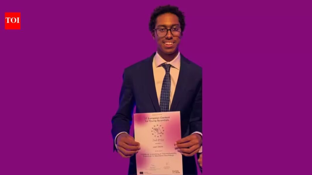 Meet Liam Desre, the 14-year-old Canadian who proposed a thermodynamic alternative to dark energy; his cosmology project won a €5,000 second prize against 144 young researchers from 37 countries at EUCYS 2026 Meet Liam Desre, the 14-year-old Canadian who proposed a thermodynamic alternative to dark energy; his cosmology project won a €5,000 second prize against 144 young researchers from 37 countries at EUCYS 2026