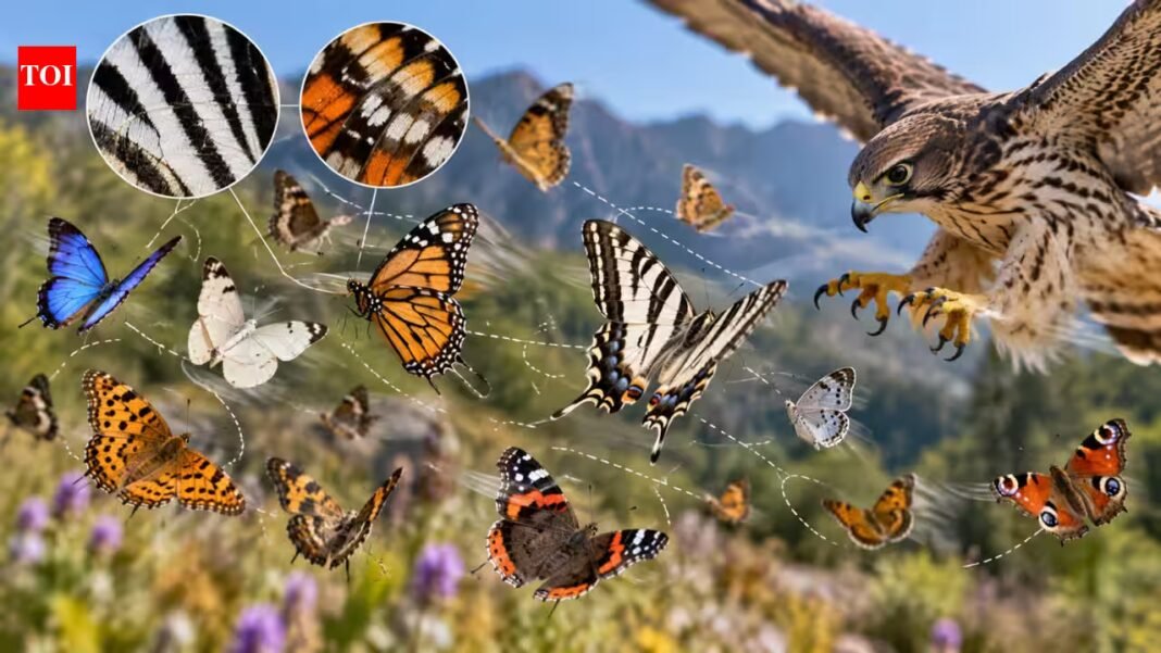 Scientists tested 397 European butterfly species and 57,600 digital wing patterns; the results suggest natural stripes and high-contrast wings can confuse predators during flight | Scientists tested 397 European butterfly species and 57,600 digital wing patterns; the results suggest natural stripes and high-contrast wings can confuse predators during flight |