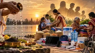 Sarva Pitru Amavasya 2026: 7 things to donate for pitru shanti and ancestral blessings Sarva Pitru Amavasya 2026: 7 things to donate for pitru shanti and ancestral blessings