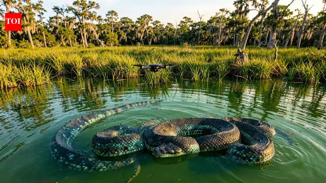 A 16-foot, 147.9-pound Burmese python was released in Florida as USGS tests drones to track invasive snakes across the Everglades | A 16-foot, 147.9-pound Burmese python was released in Florida as USGS tests drones to track invasive snakes across the Everglades |