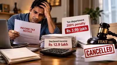 Man skipped filing ITR and got tax notice so he declared Rs 12.9 lakh income; department imposed 200% penalty of Rs 3.99 lakh on taxable amount, but ITAT cancels it Man skipped filing ITR and got tax notice so he declared Rs 12.9 lakh income; department imposed 200% penalty of Rs 3.99 lakh on taxable amount, but ITAT cancels it