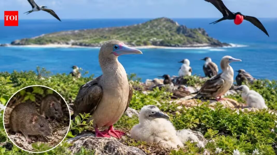 After invasive rats were eliminated from a Pacific island in 2005, scientists monitored seabirds for years; three species eventually recorded populations two to ten times larger than before the removal After invasive rats were eliminated from a Pacific island in 2005, scientists monitored seabirds for years; three species eventually recorded populations two to ten times larger than before the removal