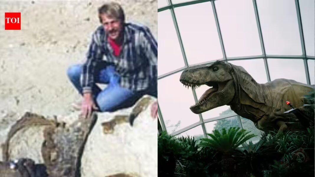 In 1987, an amateur fossil hunter found a T. rex in South Dakota; the $31.8 million skeleton now stands in Abu Dhabi In 1987, an amateur fossil hunter found a T. rex in South Dakota; the $31.8 million skeleton now stands in Abu Dhabi