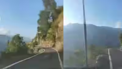 Viral video from Uttarakhand’s Chakrata shows SUV losing control and plunging into a gorge Viral video from Uttarakhand’s Chakrata shows SUV losing control and plunging into a gorge