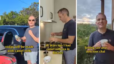 Australian man makes desi chai with camel milk, says, “I had tried this in Bikaner 18 years ago….”; details inside Australian man makes desi chai with camel milk, says, “I had tried this in Bikaner 18 years ago….”; details inside