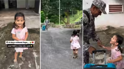 “Mumma, Papa kab aayenge?” Little girl’s 45-day wait ends in sweetest reunion with Army officer dad, video leaves people emotional “Mumma, Papa kab aayenge?” Little girl’s 45-day wait ends in sweetest reunion with Army officer dad, video leaves people emotional