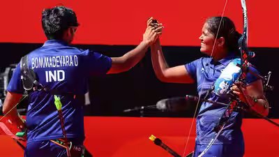 Asian Games 2026: Kumkum Mohod, Dhiraj Bommadevara win mixed recurve team silver | Asian Games 2026 News Asian Games 2026: Kumkum Mohod, Dhiraj Bommadevara win mixed recurve team silver | Asian Games 2026 News