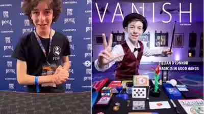 Meet Cillian O’Connor, the 15-year-old magician who performs 28 tricks in 60 seconds; he started learning magic at 7 and now uses it to help other children build confidence Meet Cillian O’Connor, the 15-year-old magician who performs 28 tricks in 60 seconds; he started learning magic at 7 and now uses it to help other children build confidence