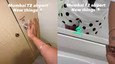 Mumbai Airport Touchless Washrooms: No-touch taps, smart doors! Mumbai Airport T2’s new washroom features have people talking – watch video Mumbai Airport Touchless Washrooms: No-touch taps, smart doors! Mumbai Airport T2’s new washroom features have people talking – watch video