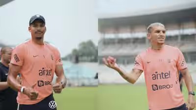Uruguay Football Team: Watch: Two-time FIFA World Cup champion Uruguay play cricket at Eden Gardens ahead of Kolkata friendly | Football News Uruguay Football Team: Watch: Two-time FIFA World Cup champion Uruguay play cricket at Eden Gardens ahead of Kolkata friendly | Football News