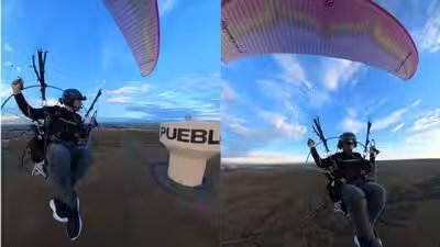 No traffic jams, no runway: US man turns his commute into a 20-minute paramotor flight, taking to the skies above Pueblo and sharing his unusual journey with millions online | No traffic jams, no runway: US man turns his commute into a 20-minute paramotor flight, taking to the skies above Pueblo and sharing his unusual journey with millions online |